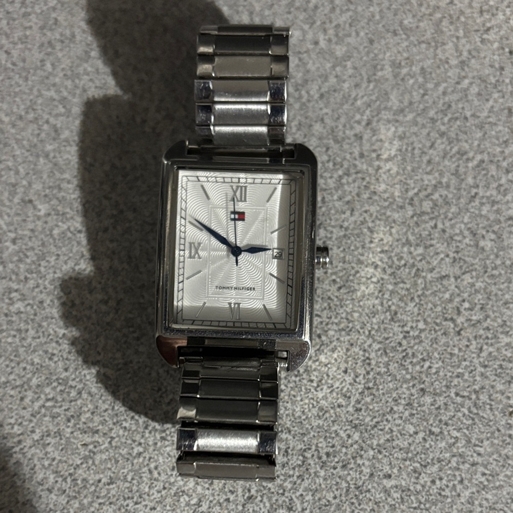 Tommy Hilfiger Silver Rectangular Watch